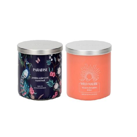 2 Pack Velas Arom&aacute;ticas Para&iacute;so y Malibu Amari