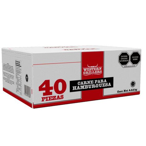 Hamburguesa de Res Western Grillers 40 piezas