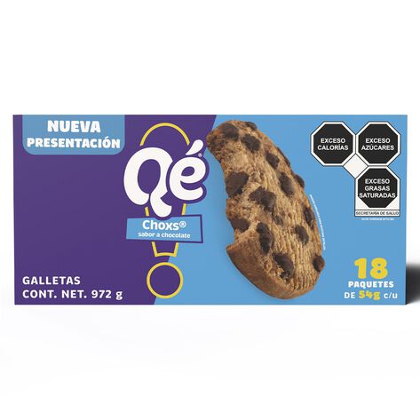 Galletas Sabor Chocolate Q&eacute; Choxs 18/54 g