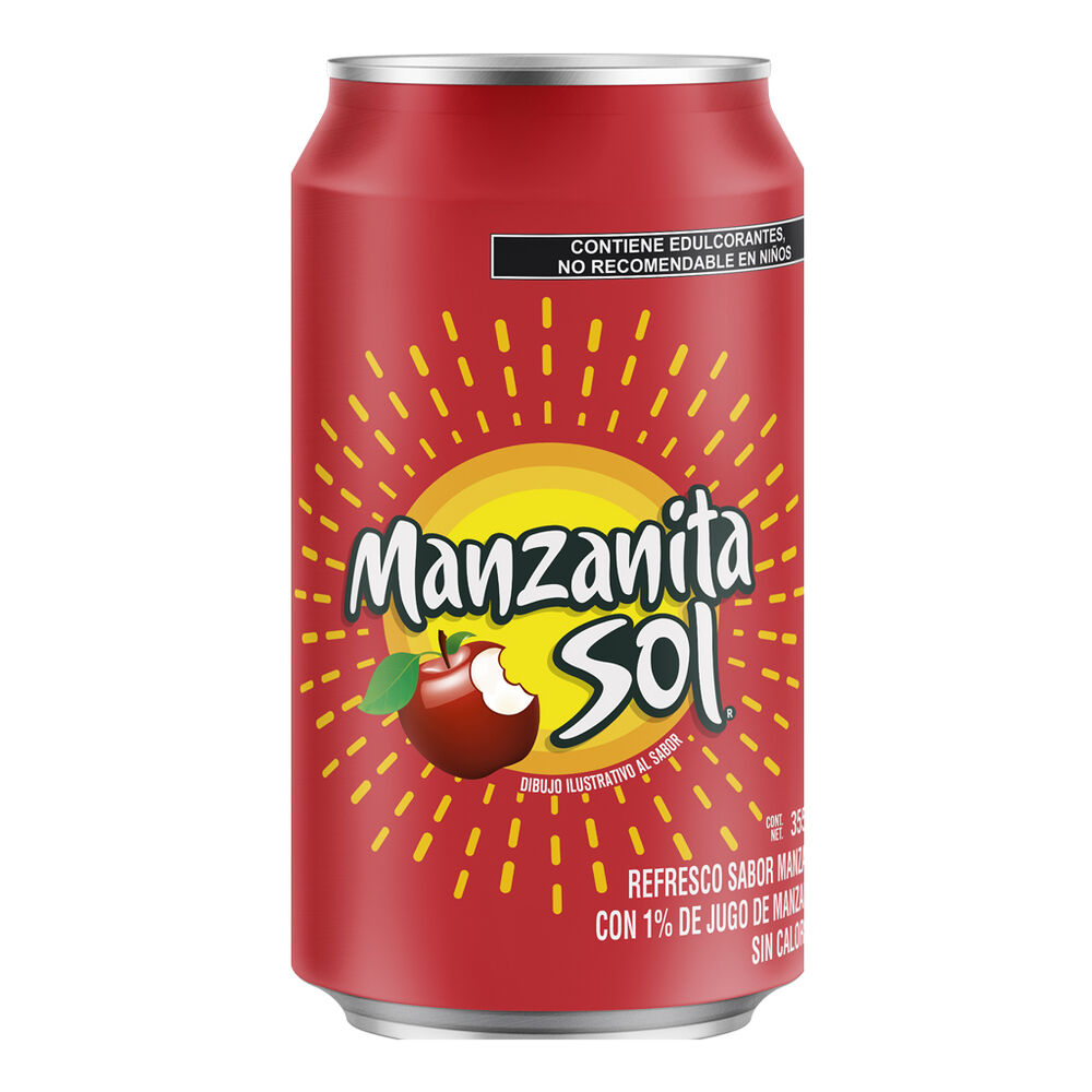 Refresco Manzanita Sol 0 Calor&iacute;as en Lata 355 ml image number 1