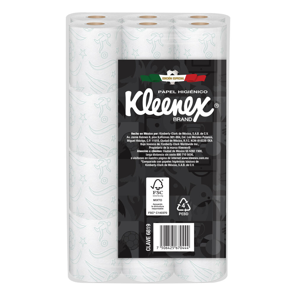 Papel Higi&eacute;nico Mundial 2026 Kleenex 24 Pzas image number 3