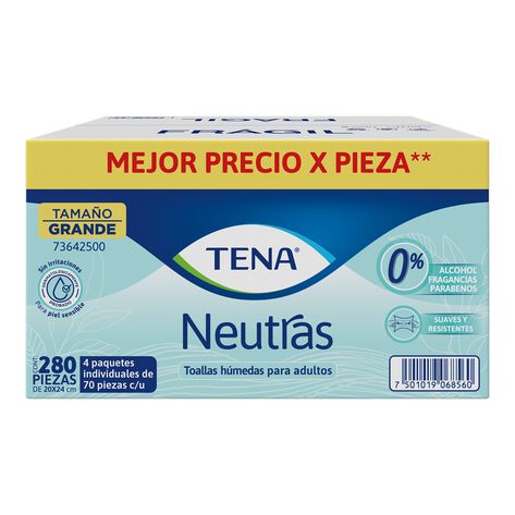 Toallas H&uacute;medas Neutras Tena c/280 Piezas