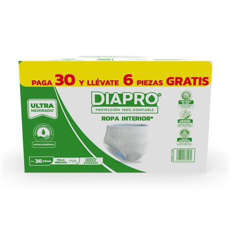 Ropa Interior Diapro Talla Mediana 30+6 Pzas