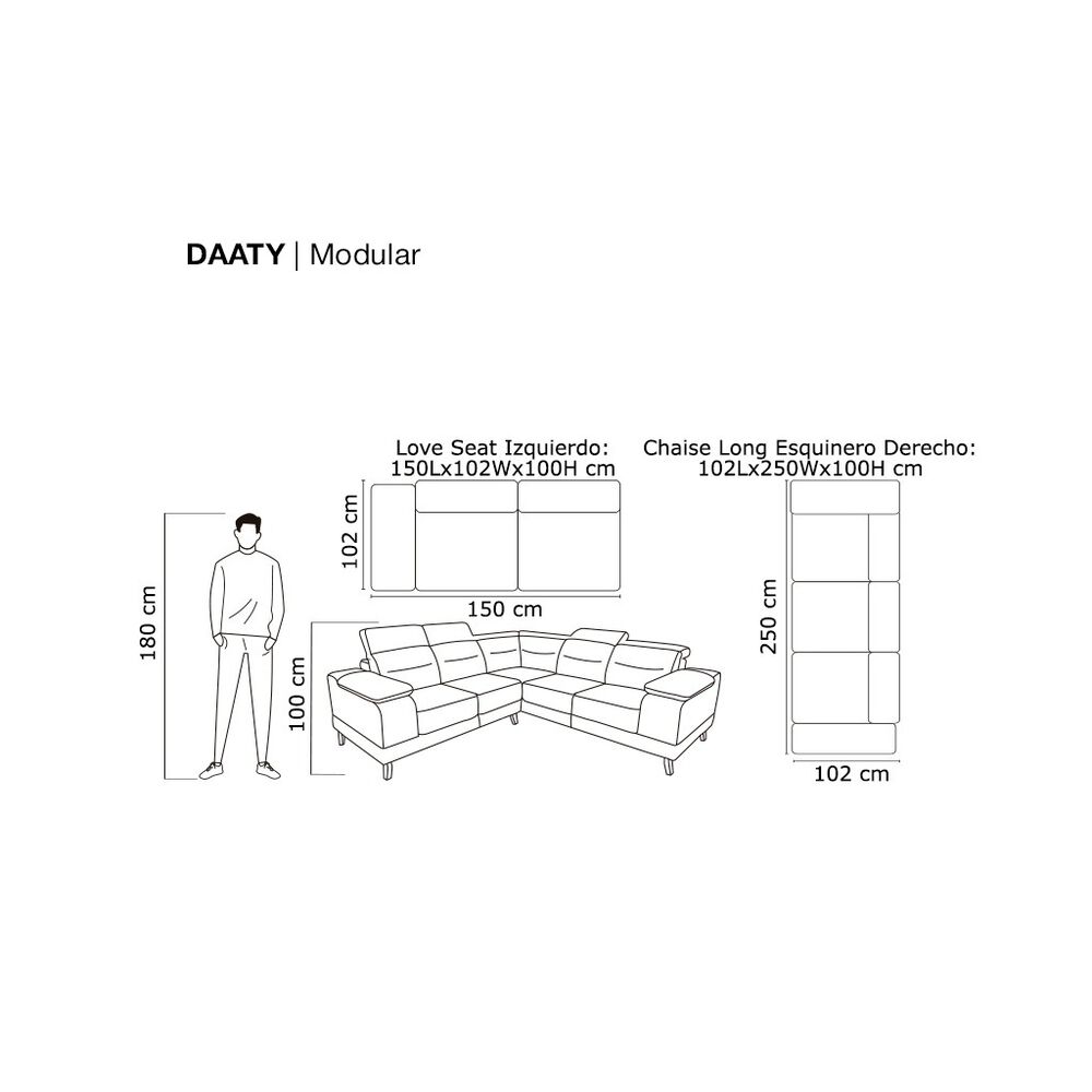 Sala modular Daaty gris Anffer image number 3