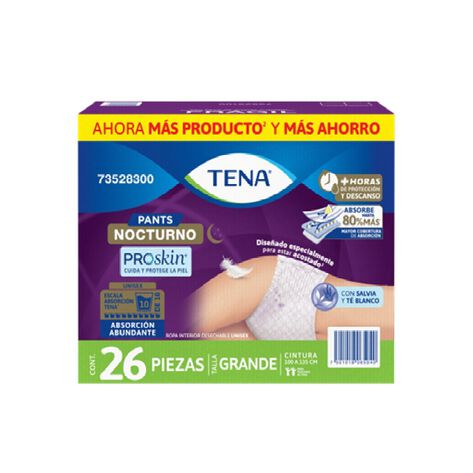 Ropa Interior Desechable Pants Nocturno Tena Grande 26 pz