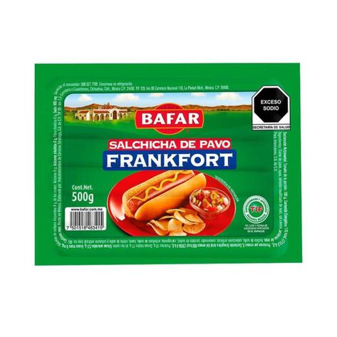 Salchicha Pavo Frankfurt Bafar 500 Grs
