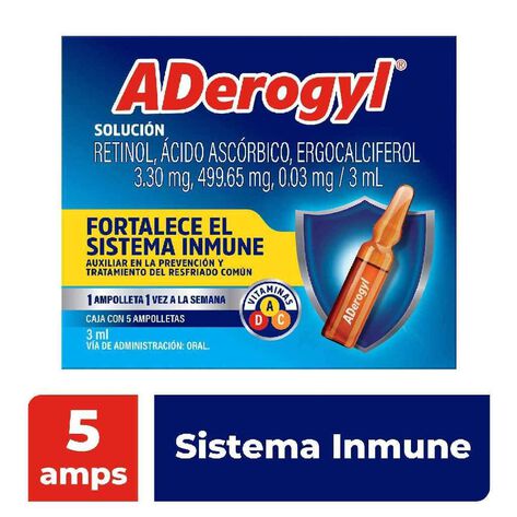 Multivitaminico Aderogyl 5 Ampolletas De 3 Ml