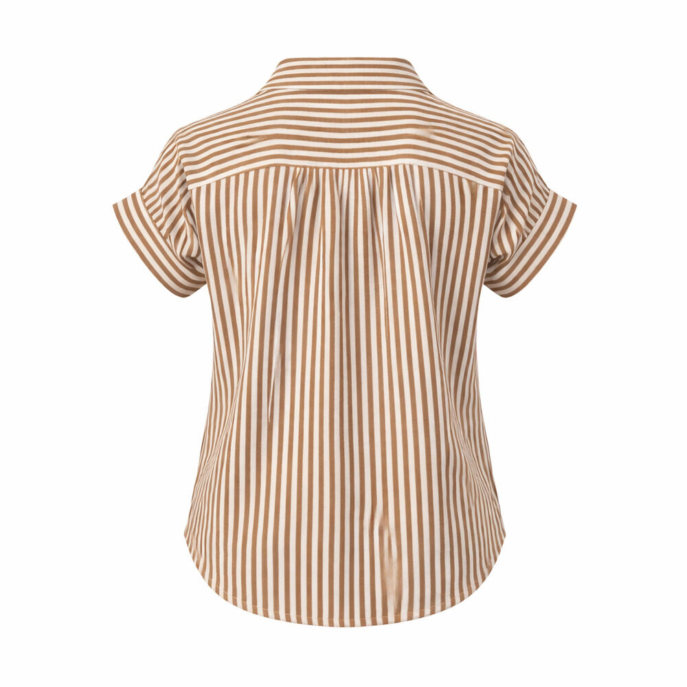 Blusa M/Corta Dama Blanca Rayas Caf&eacute;  TG American College image number 1