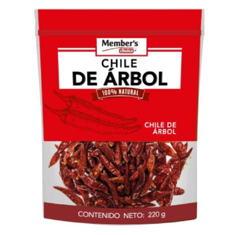 Chile de &Aacute;rbol en Bolsa 220gr Members Choice