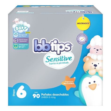 Pa&ntilde;ales Desechables Etapa 6 Bbtips 90 Pzas