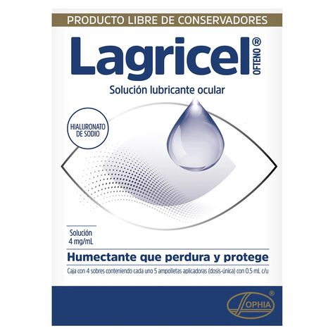 Lagricel Ofteno 4 mg Soluci&oacute;n 4 Sobres Con 5 Ampolletas De 0.5 ml