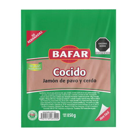 Jam&oacute;n cocido Bafar 850 g