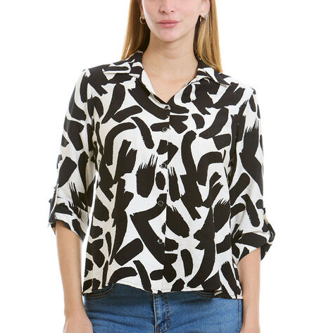 Blusa Estampada Multicolor Talla G Ann Miller