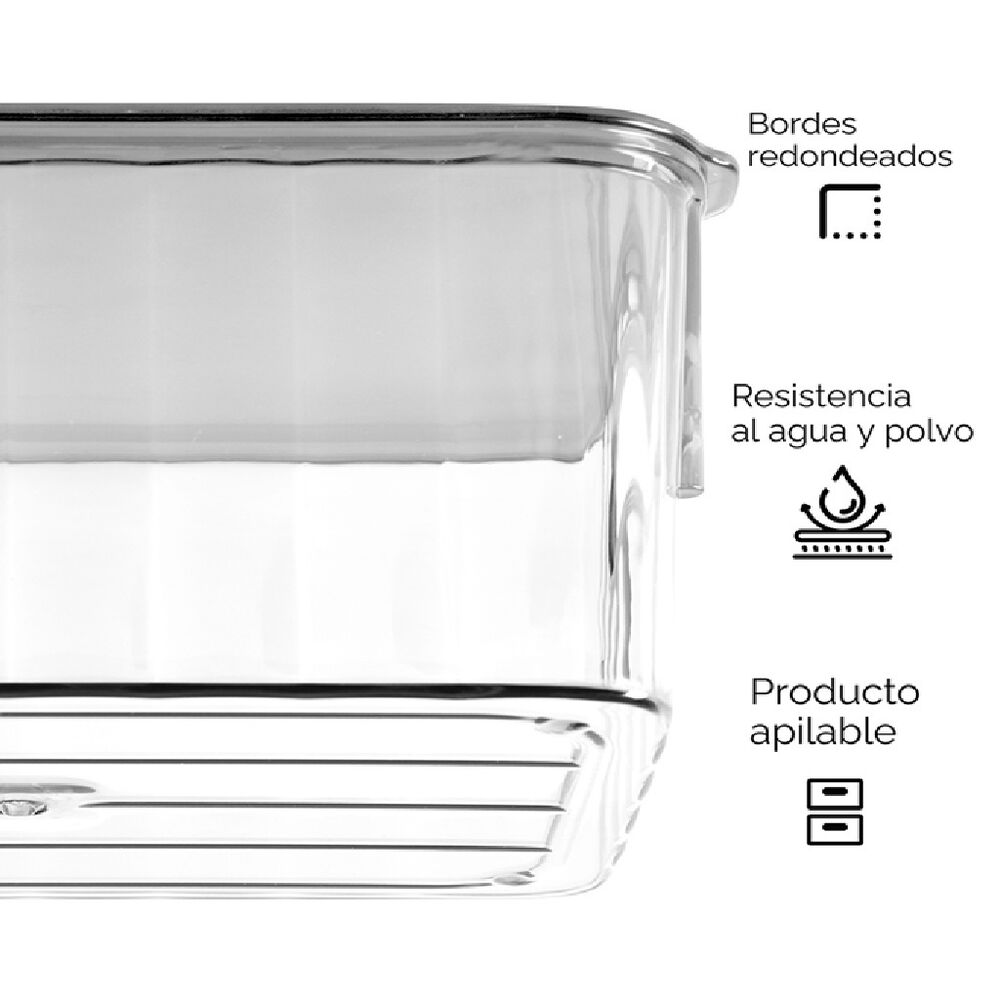 Set de 3 Cajas de Almacenamiento con Tapa Color Transparente image number 2