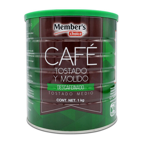 Caf&eacute; Tostado Molido Descafeinado Member's Choice 1 Kg