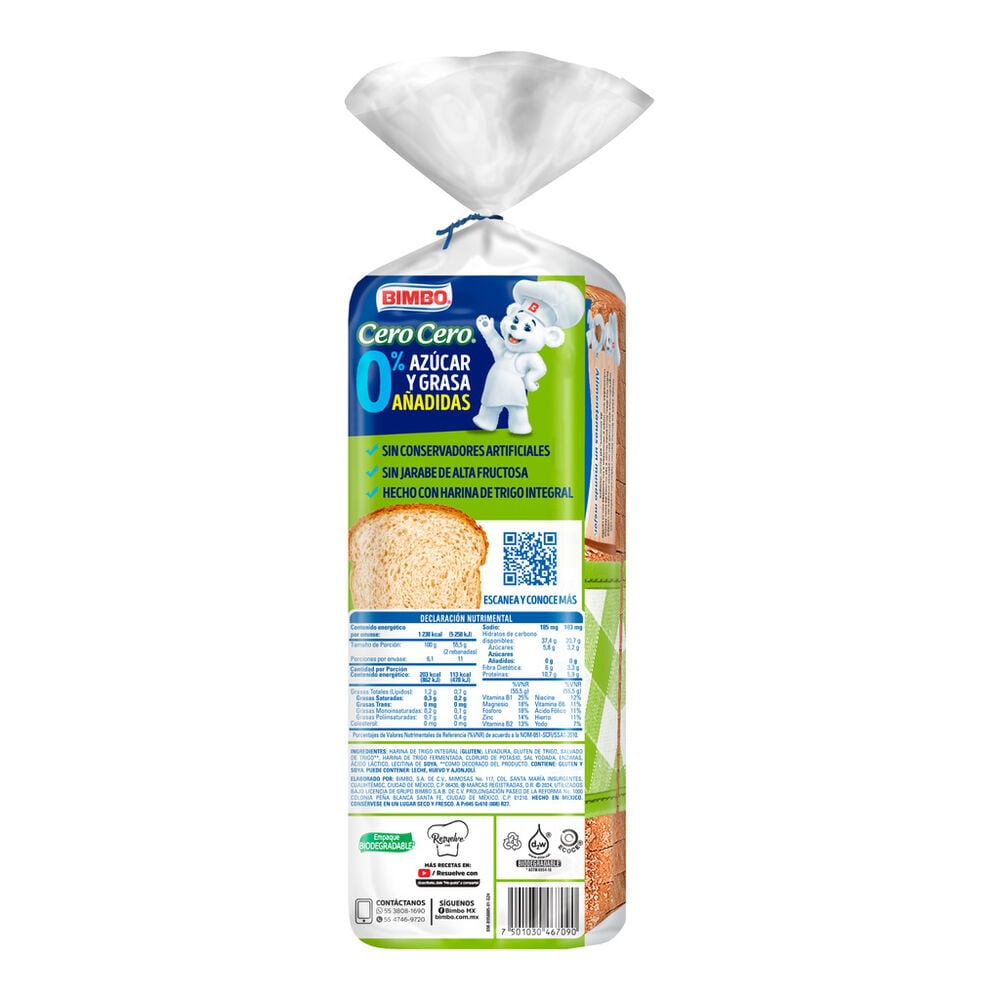 Pan en Barra Cero Cero Bimbo Grande 610 g image number 2