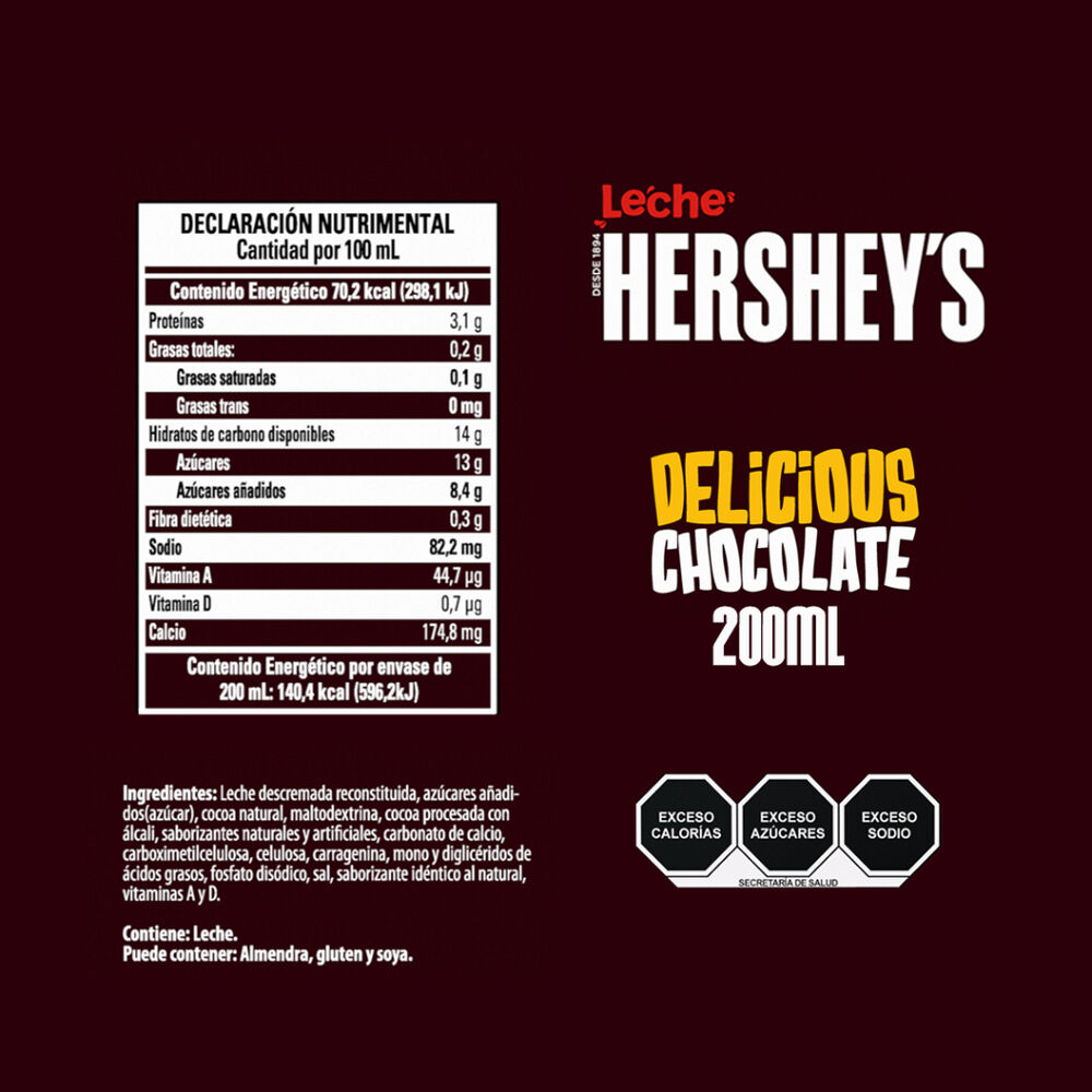 Leche Hershey&rsquo;s Delicious Chocolate 24/200 ml image number 3