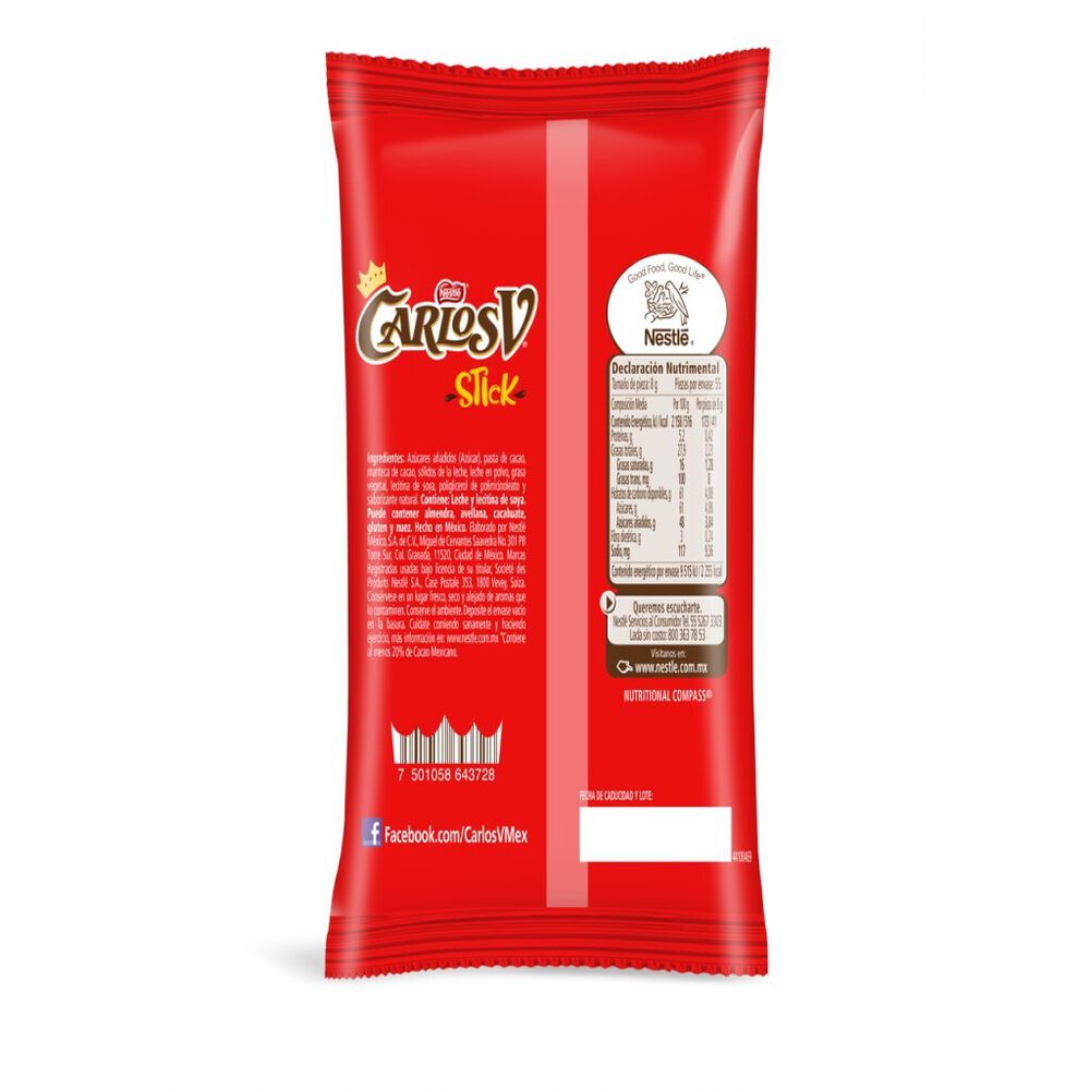 Chocolate Stick Carlos V 55/8 g image number 1