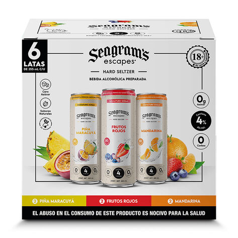 Bebida Alcoh&oacute;lica Preparada Varios Sabores Seagrams Scapes 6/355 ml
