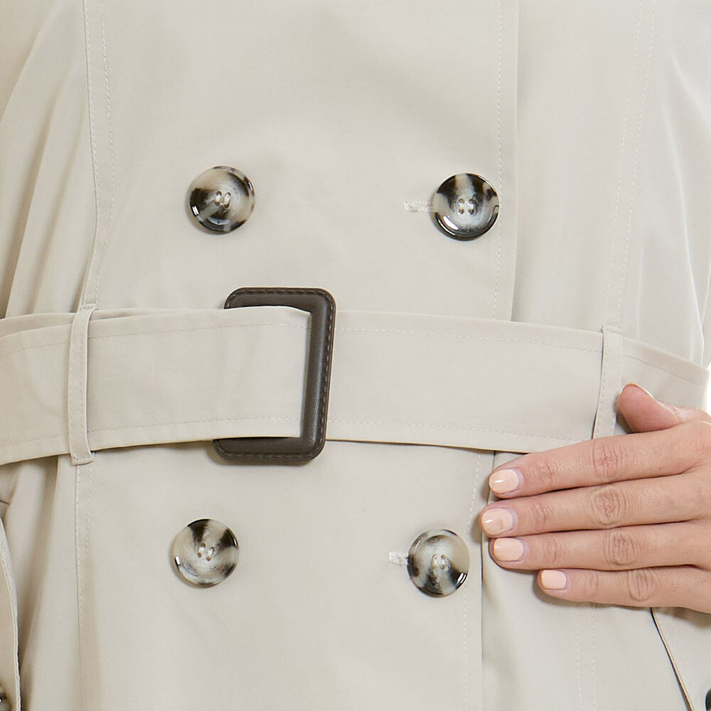 Gabardina Con Botones Cruzados Beige Talla G Ann Miller image number 2