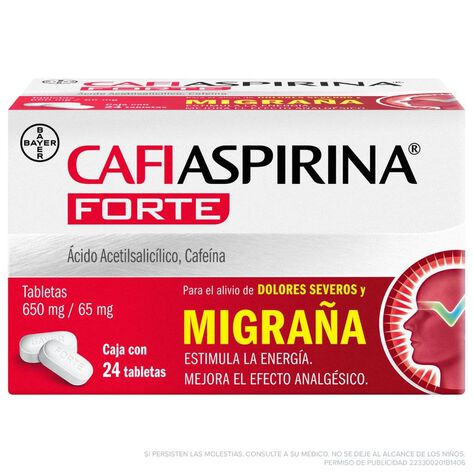 Cafiaspirina Forte 650 Mg Cafe&iacute;na 56 Mg 24 Tab