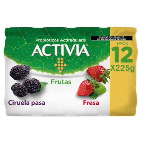 Yoghurt Ciruela y Fresa Activia 12/225 gr