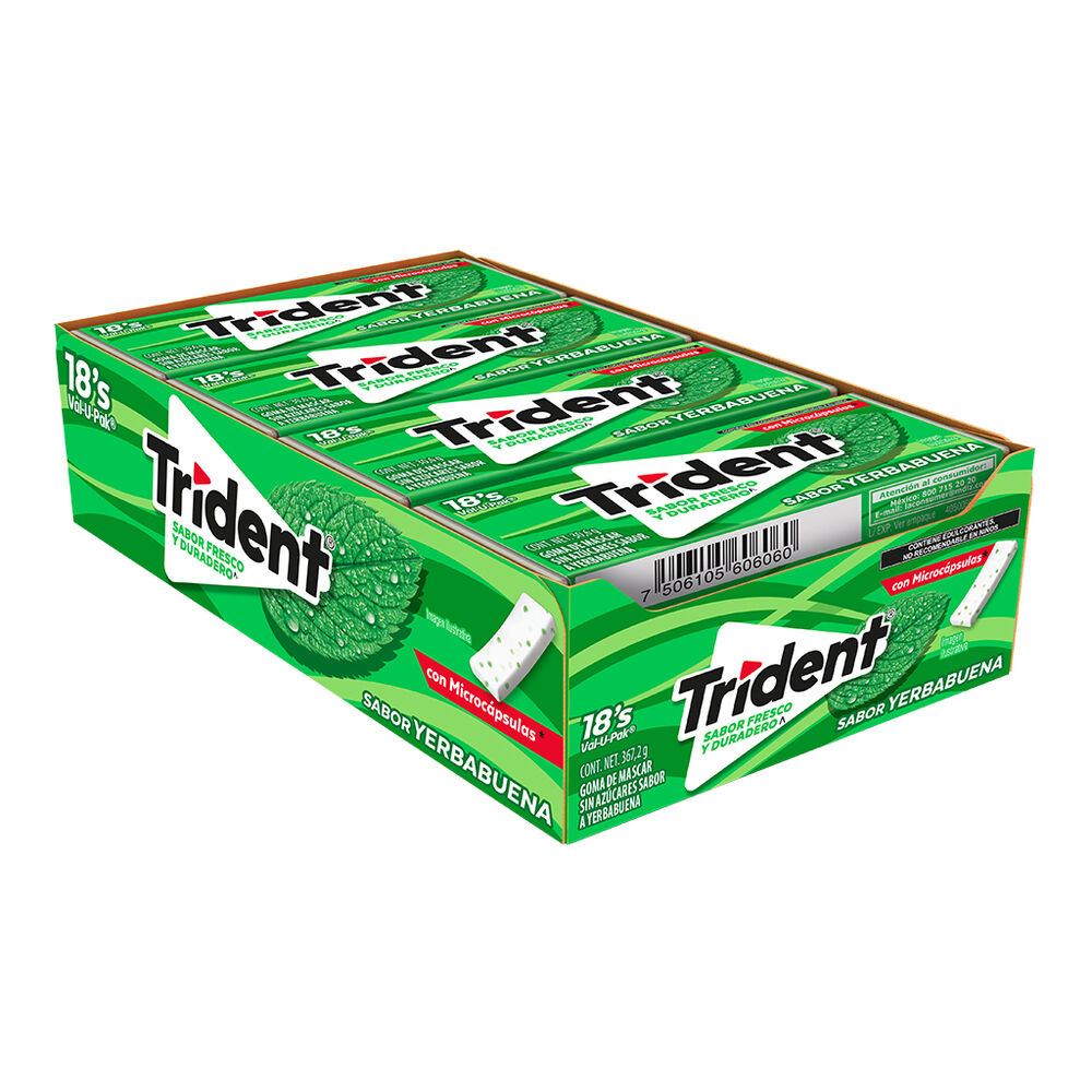 Chicles Trident Yerbabuena 18´S 12/30.6 gr image number 2
