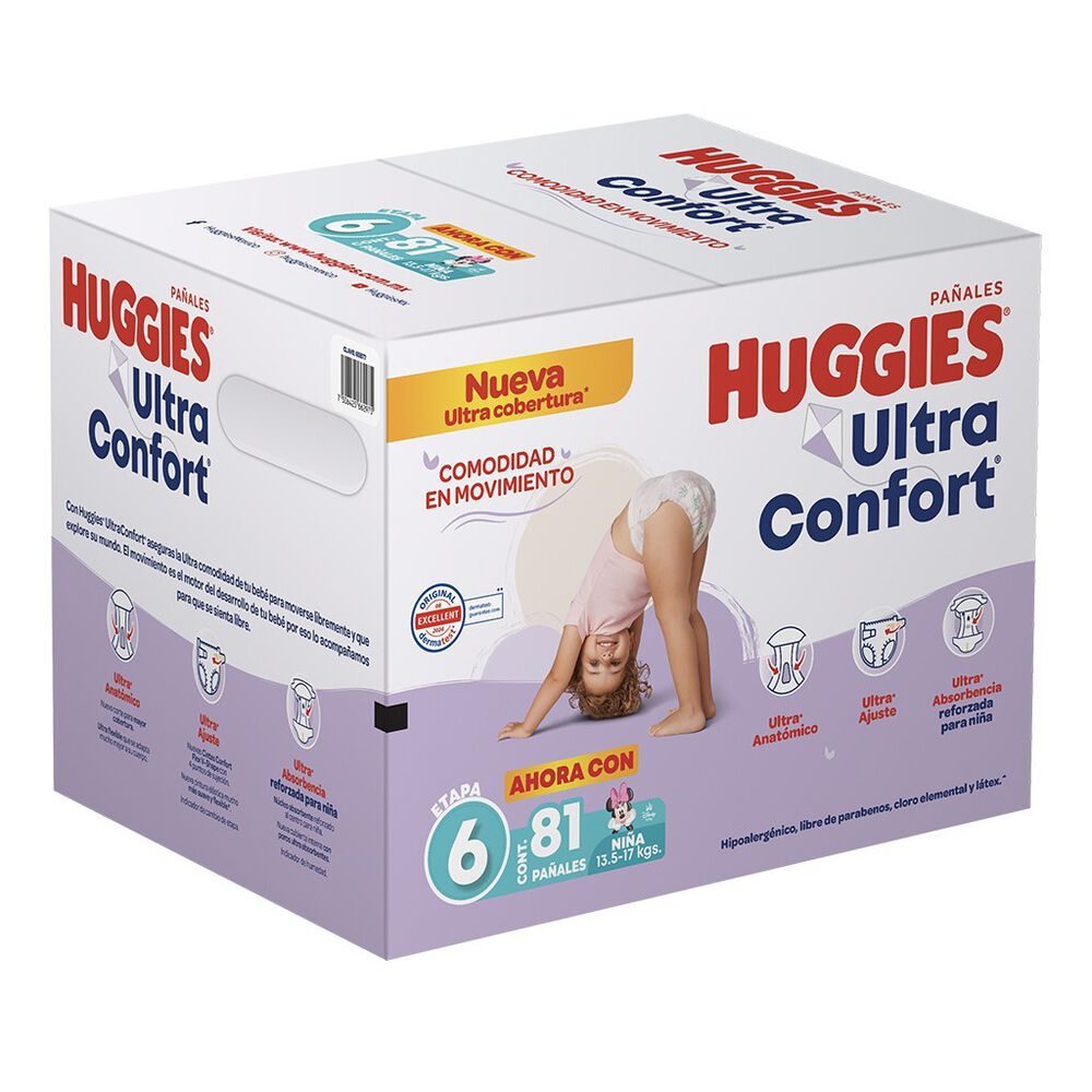 Pa&ntilde;al Etapa 6 Ni&ntilde;a Huggies Ultra Confort 81pzas image number 1