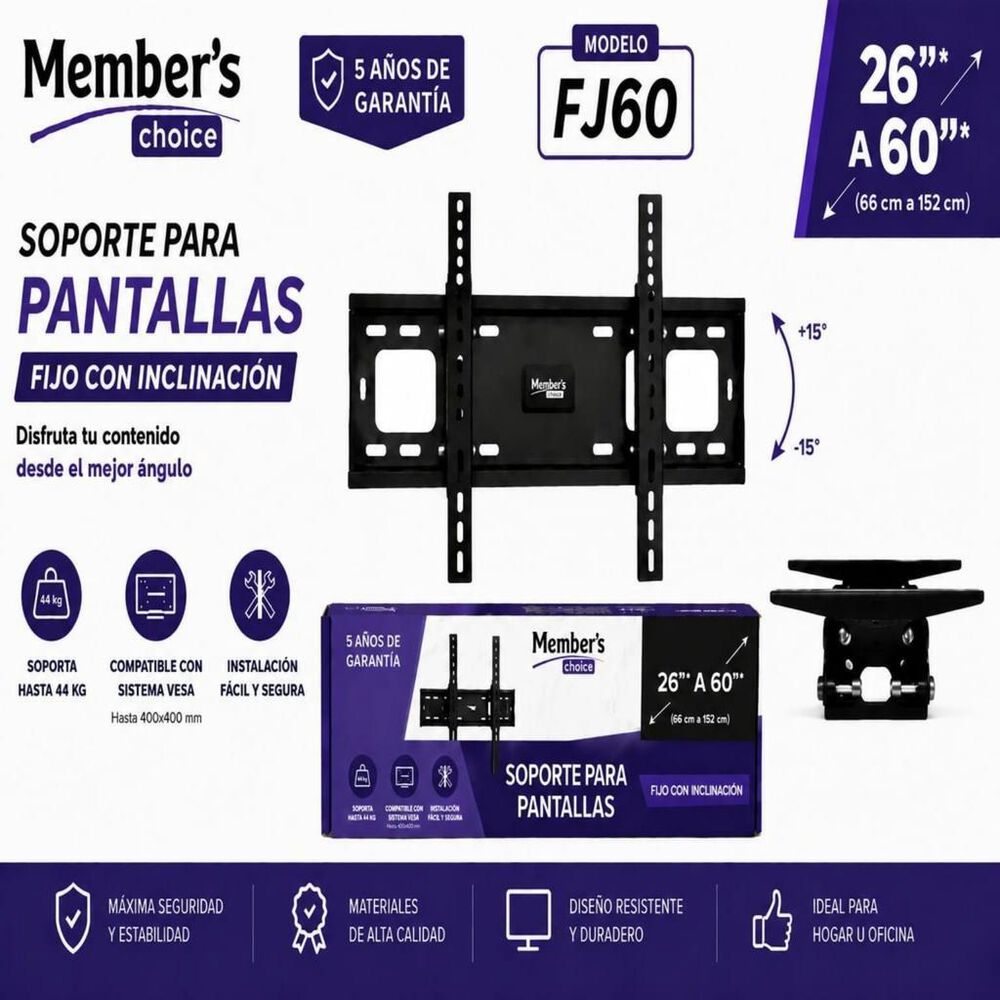 Soporte Fijo 26&rdquo; a 60&rdquo; Member's Choice image number 1