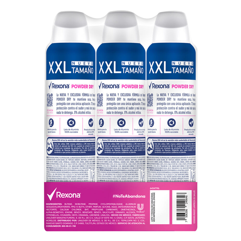 Antitranspirante en Aerosol Rexona 3/250 ml image number 1