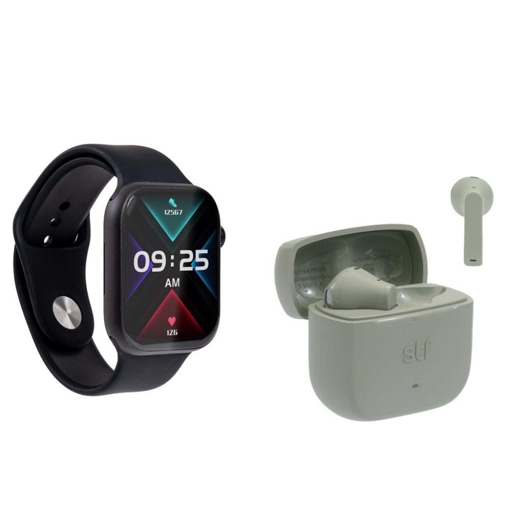 Combo Reloj Inteligente Kronos Element +  Aud&iacute;fonos TWS Hyro Olivo STF image number 2