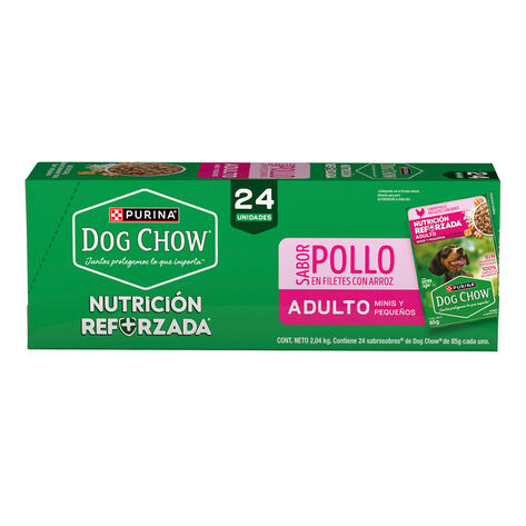 Alimento H&uacute;medo Pollo Adulto Dog Chow 24/85gr