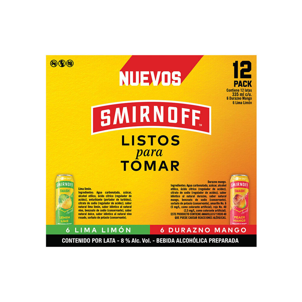 Mezcla de vodka Smirnoff Smash 355 ml 12 piezas image number 2