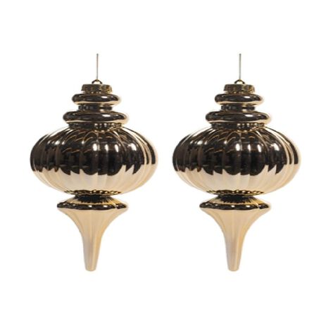 Set 2 Ornamentos Dorados Jumbo M.CH.