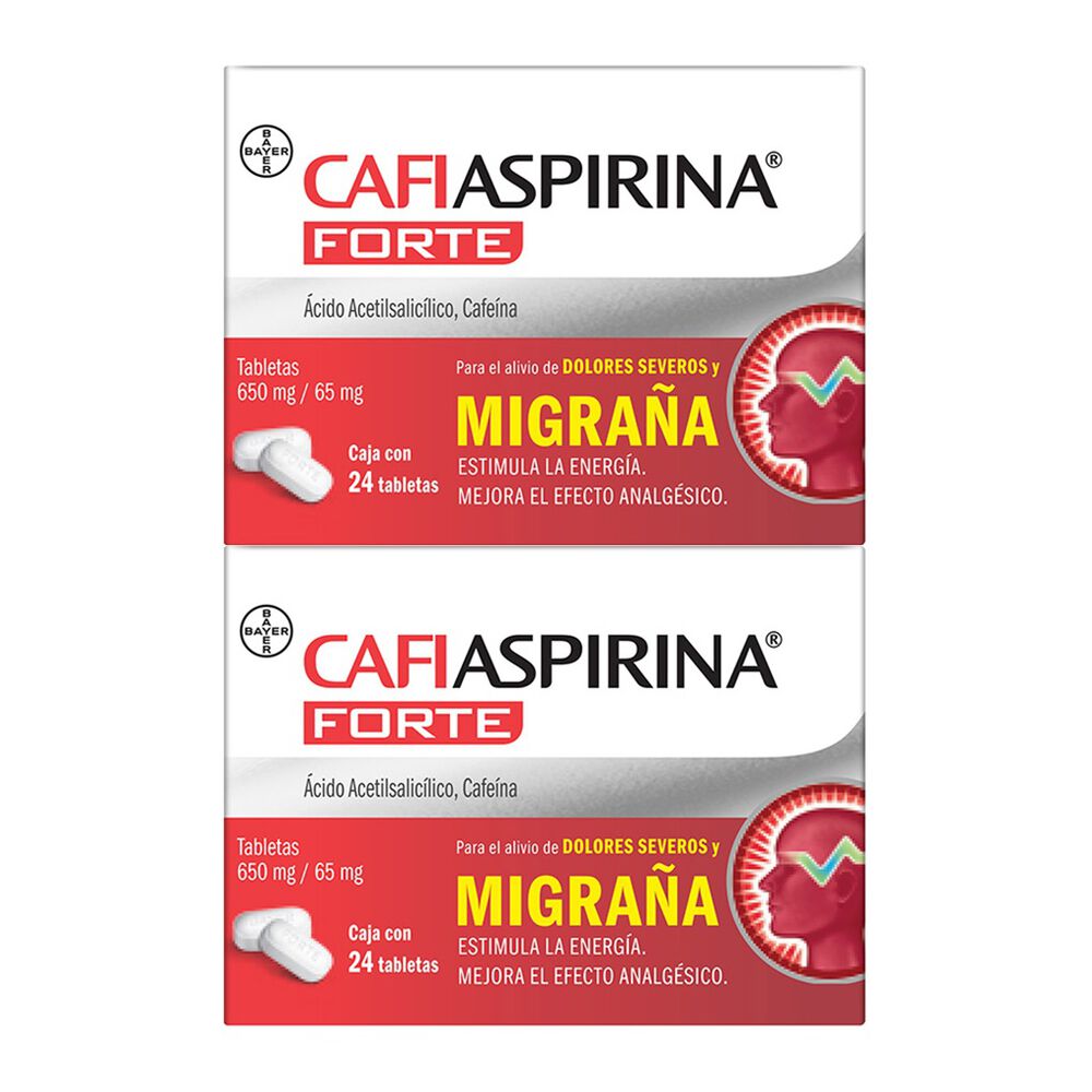 Cafiaspirina forte con 24 tabletas 2 pack image number 4