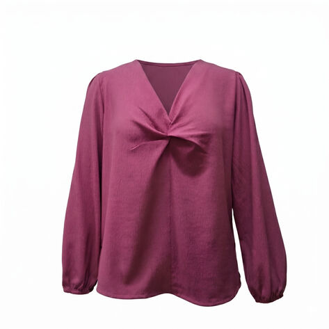 Blusa manga larga con el&aacute;stico en pu&ntilde;o rosa talla G RC Collections