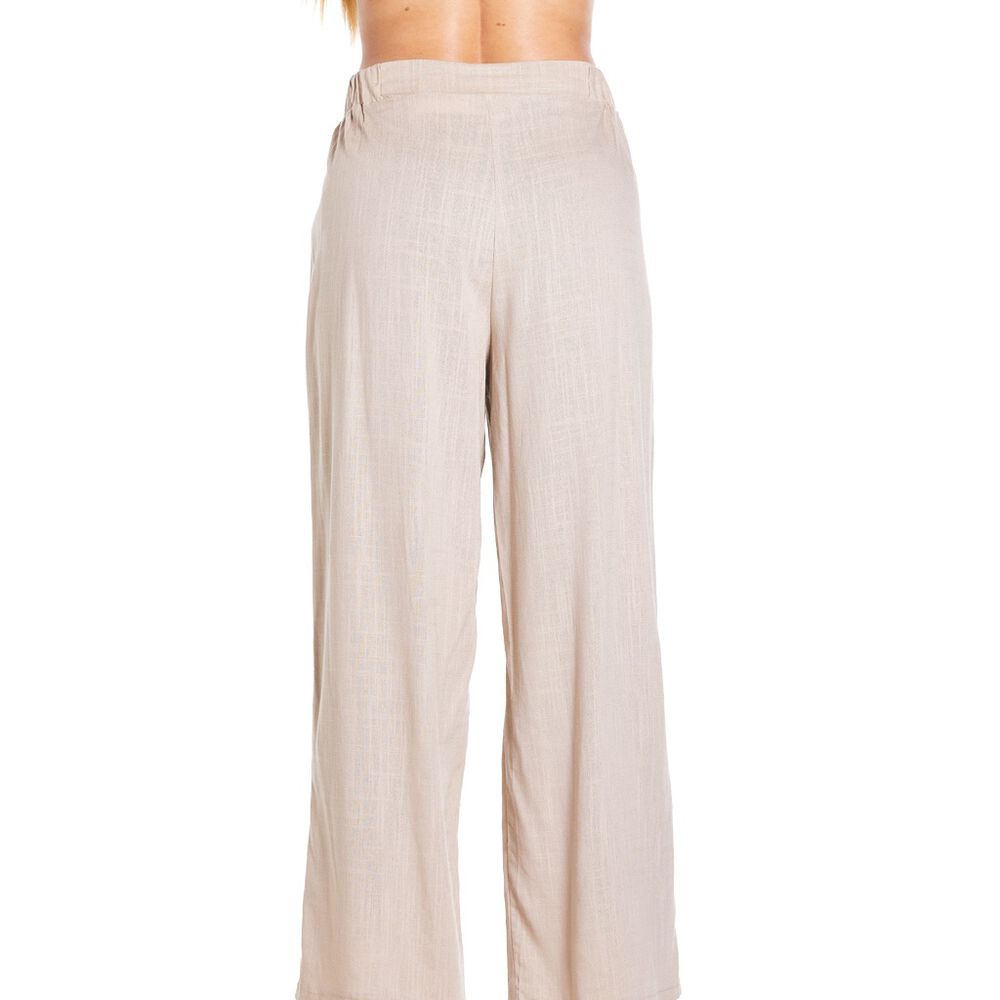 Pantal&oacute;n Recto Liso Beige Talla M Ann Miller image number 1