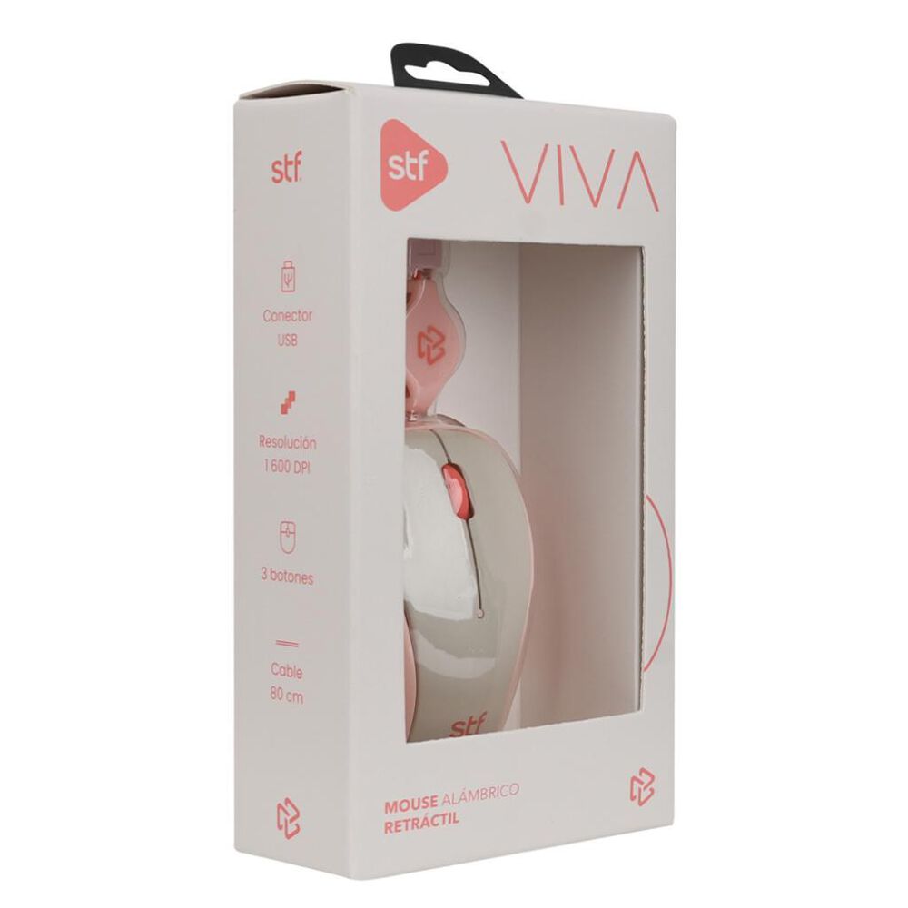 Mouse Al&aacute;mbrico Viva Retractil Rosa image number 7