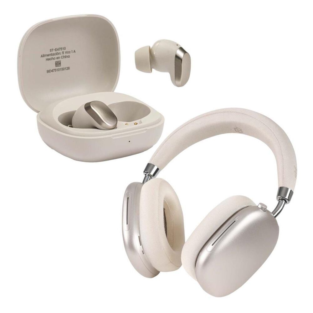 Combo Aud&iacute;fonos Inal&aacute;mbricos On Ear + TWS STF Cherry Max Beige image number 1