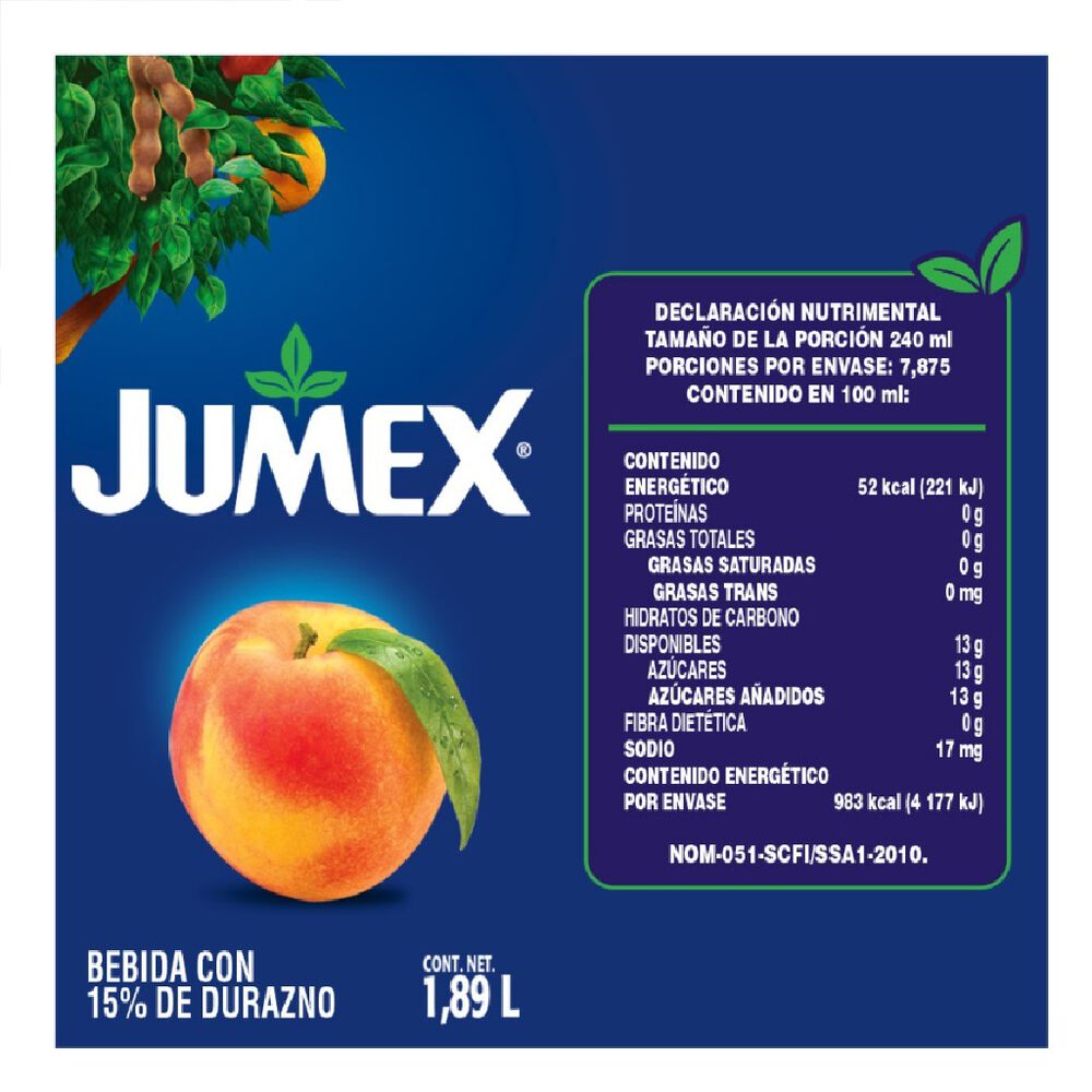 Bebida con Jugo Jumex sabor Durazno 1.89 Lt image number 2
