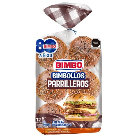 Pan para Hamburguesas Bimbollos Parrilleros Bimbo 12 pzas