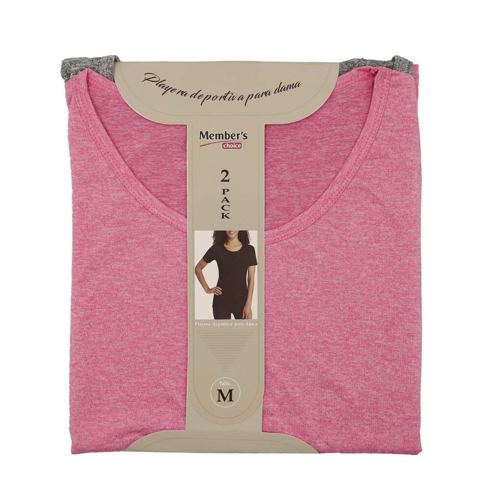 Playera Color Rosa 2 Pack de Playera Deportiva Color Rosa y Gris Para Dama | City Club