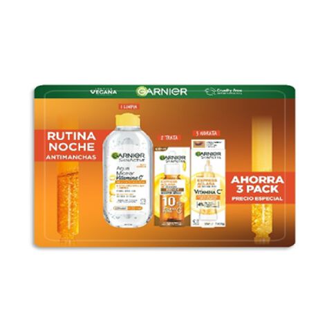 Set Rutina de Noche Antimanchas Garnier 3pz