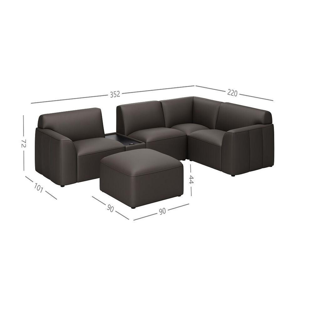 Sala Seccional Piel con Sonido Members Choice image number 3