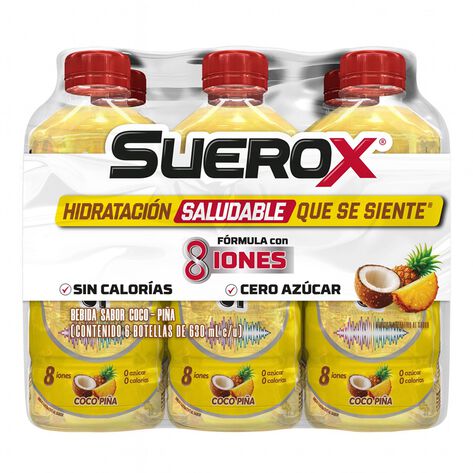 Bebida Sabor Coco Pi&ntilde;a Suerox 6/630 ml