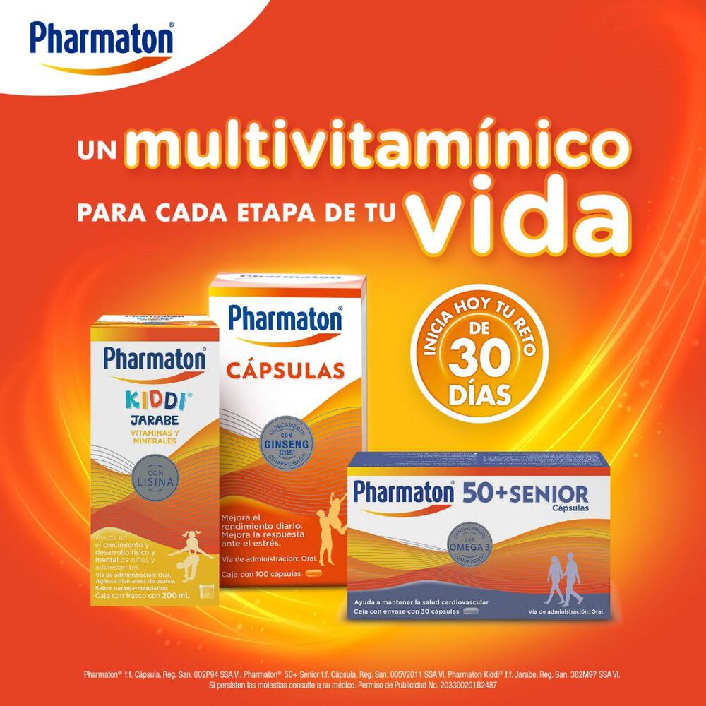 Multivitaminico Pharmaton 100 cápsulas de 40 mg image number 1