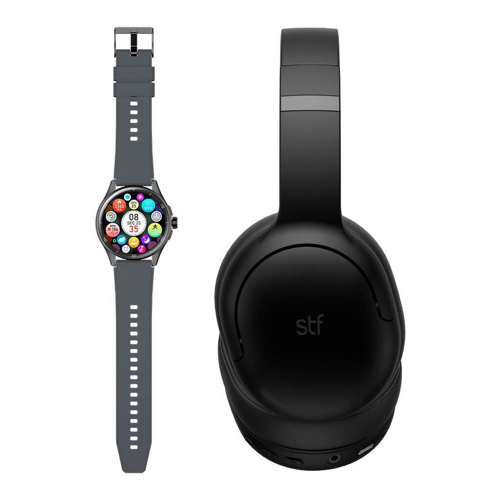 Combo Reloj Inteligente Oblivion + Aud&iacute;fonos Icon On Ear Grafito STF image number 1