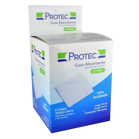 Protec 10X10 Gasa Con 100Pzas