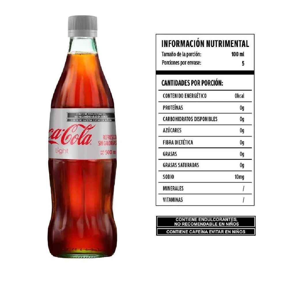 Refresco Coca Cola Light Vidrio 235 ml image number 2