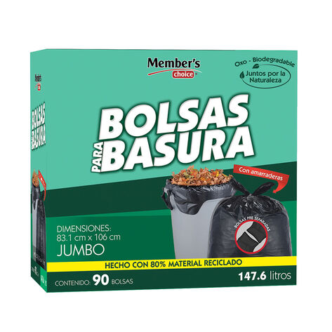 Bolsas para Basura Jumbo 147 Litros Member's Choice 90 pzas